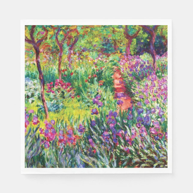 Serviette En Papier Le jardin d'Iris à Giverny par Claude Monet (Devant)
