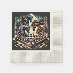 Serviette En Papier Le jeu des chevaliers - les échecs rencontre l'ima