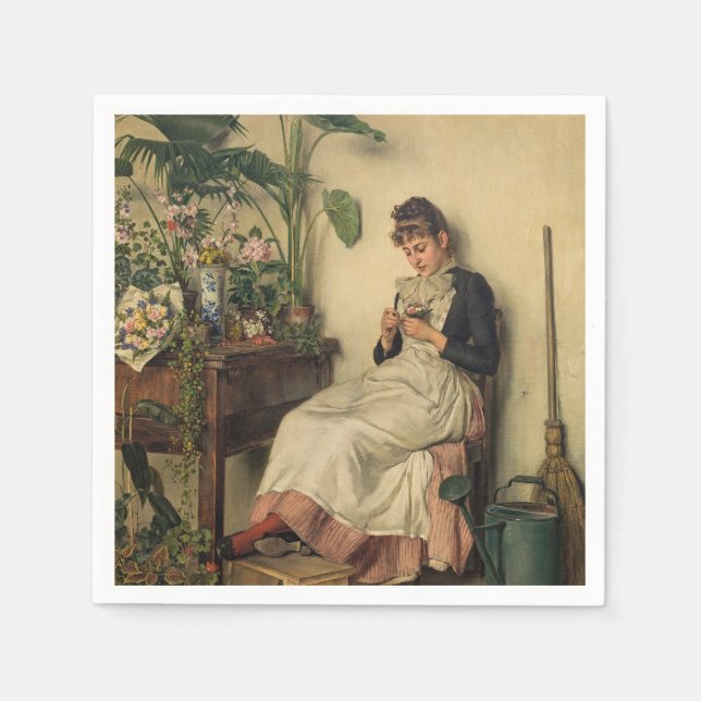 Serviette En Papier Le jeune fleuriste (par Carl Zewy) (Devant)