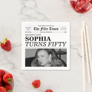 Serviette En Papier Le journal The Fifty Times 50e anniversaire