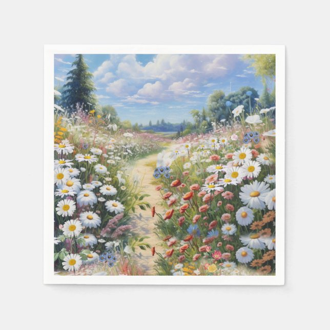 Serviette En Papier Le langage des fleurs (Devant)