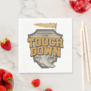 Serviette En Papier Le légendaire Football College Touch Down