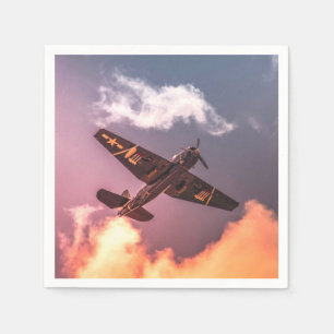 Serviette En Papier Le magnifique ciel de l'avion Vintage