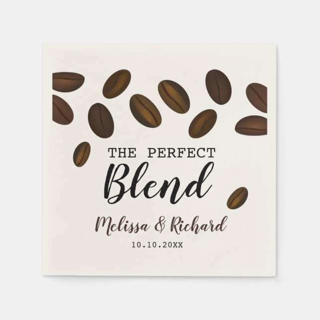 Serviette En Papier Le Mariage De Café Mixte Parfait (Devant)