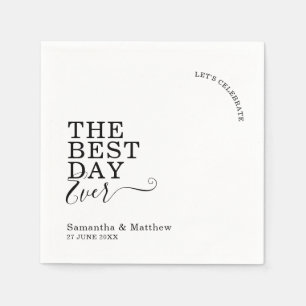 Serviette En Papier Le Meilleur Jour de Tous Mariage Moderne Boho