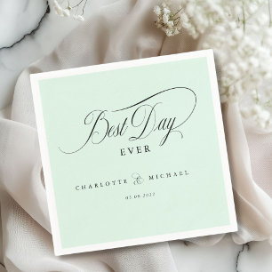 Serviette En Papier LE MEILLEUR JOUR JAMAIS ! Élégant, Mariage