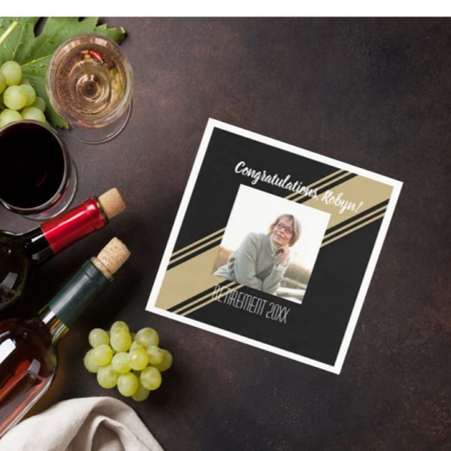 Serviette En Papier Le meilleur ! Retraite personnalisée Photo partie  (Créateur téléchargé)