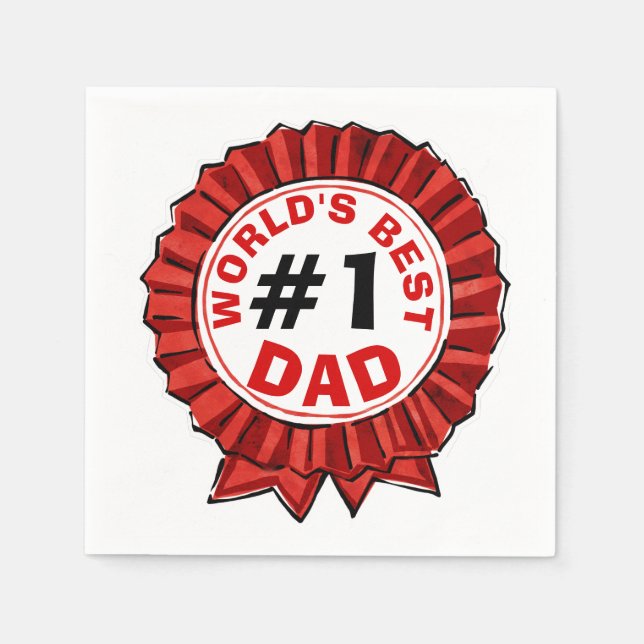 Serviette En Papier Le meilleur ruban rouge papa du monde (Devant)