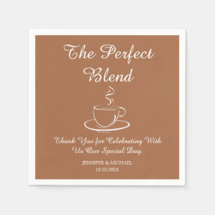Serviette En Papier le mélange parfait, mariage merci brun simple