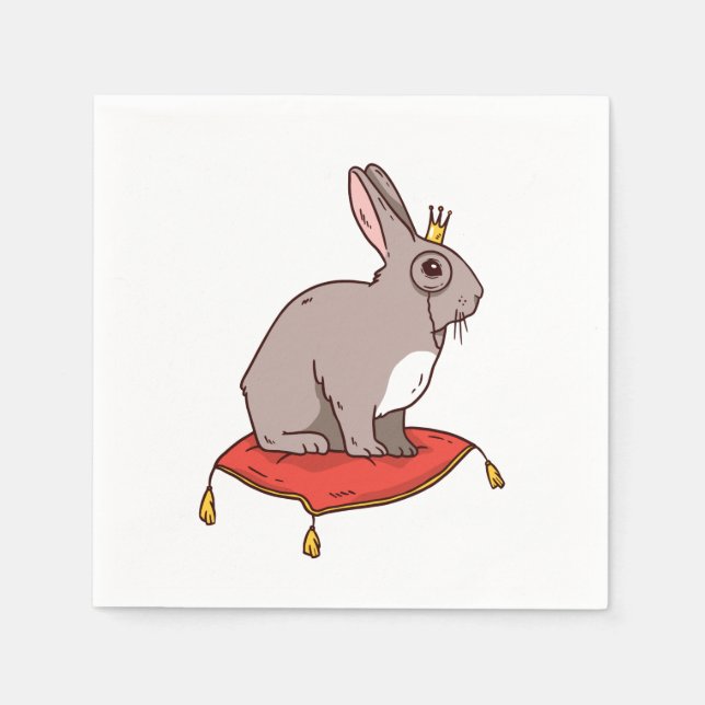 Serviette En Papier Le noble lapin (Devant)