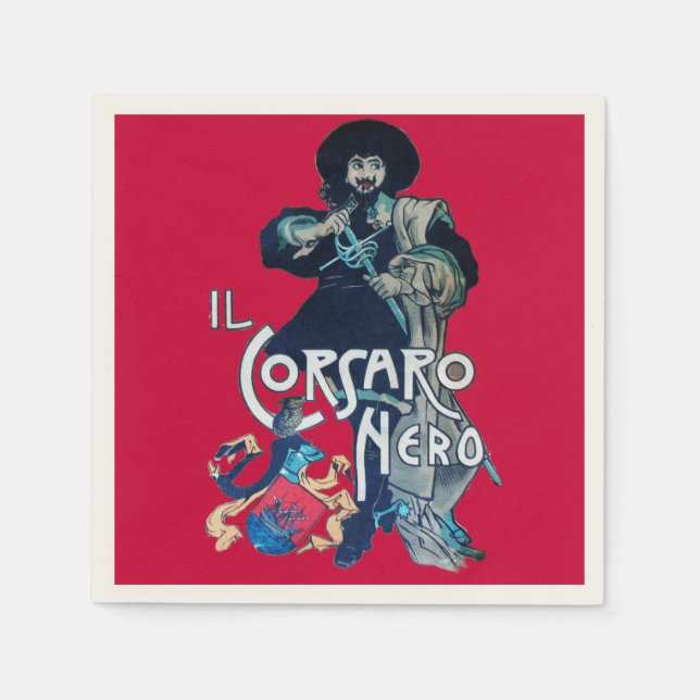 Serviette En Papier LE NOIR COSAIR rouge (Devant)