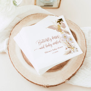 Serviette En Papier Le papillon Boho embrasse le baby shower de feuill
