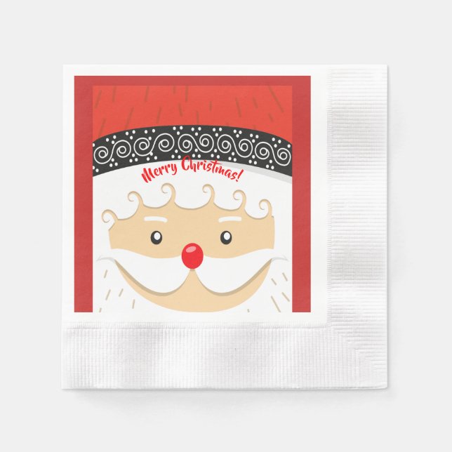 Serviette En Papier Le Père Noël Selfie (Devant)