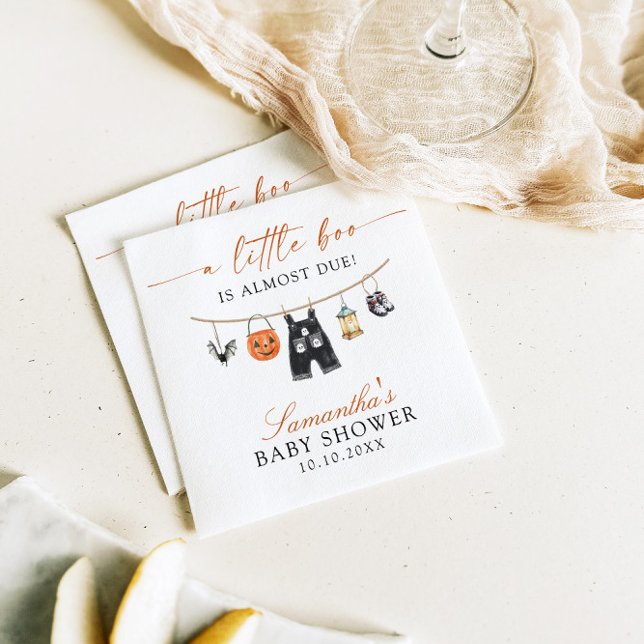 Serviette En Papier Le Petit Boo Est Presque Dû Baby shower Halloween (Créateur téléchargé)