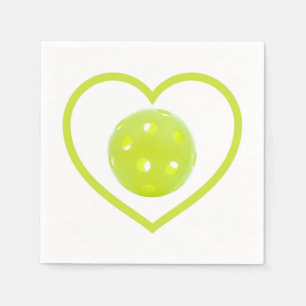 Serviette En Papier le pickleball aime le pickball jaune