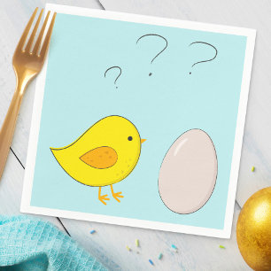 Serviette En Papier Le poulet ou la bande dessinée mignonne de Pâque