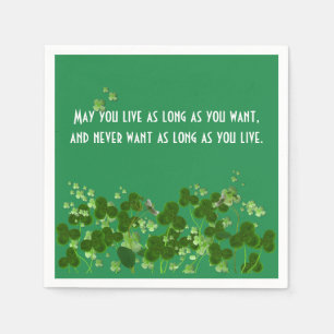 Serviette En Papier Le Proverbe Irlandais Sur Vert Avec Shamrock