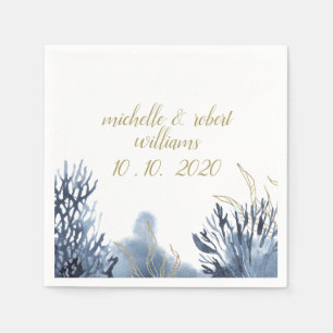 Serviette En Papier Le récif bleu Mariage nautique personnalisé