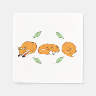 Serviette En Papier Le renard endormi