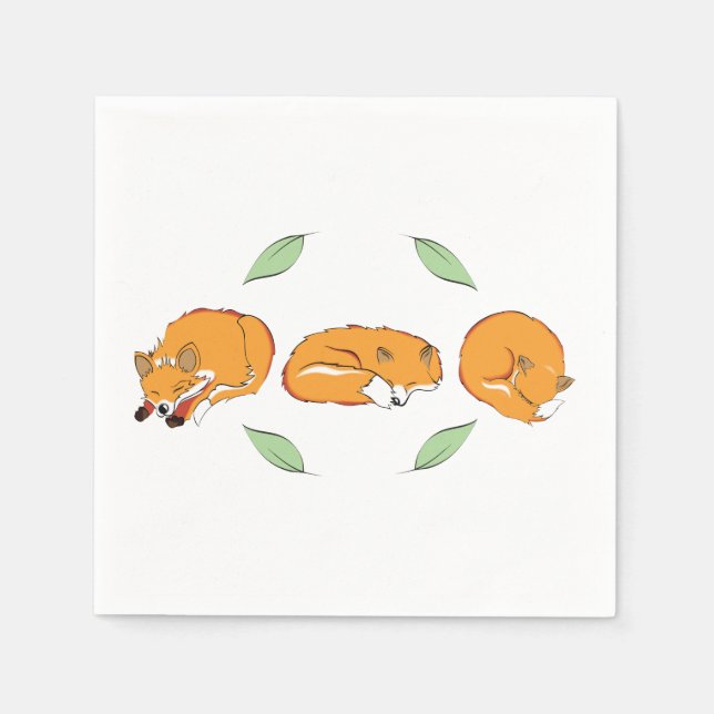 Serviette En Papier Le renard endormi (Devant)