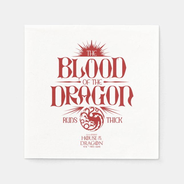Serviette En Papier Le sang du dragon tourne épais (Devant)