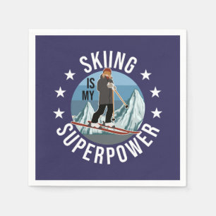 Serviette En Papier Le Ski Est Ma Superpuissance