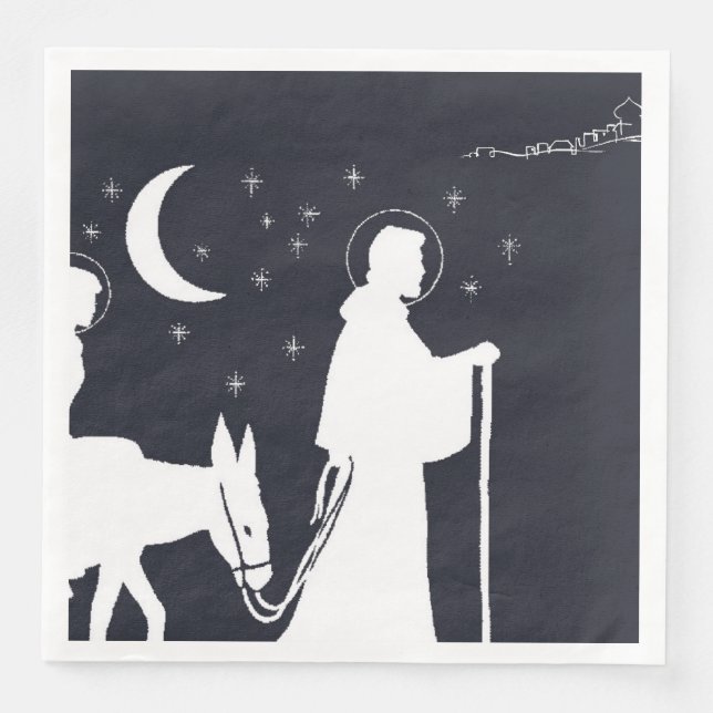 Serviette En Papier Le Voyage À Bethléem (Devant)