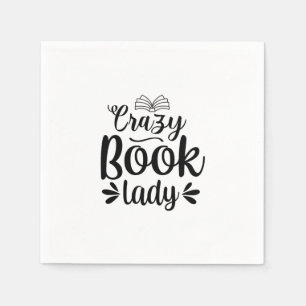 Serviette En Papier Lecture Art fou livre dame