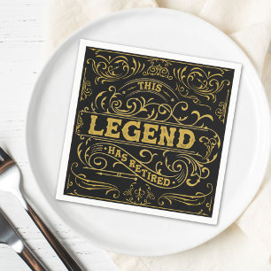 Serviette En Papier Légende de l'or noir vintage pour la retraite