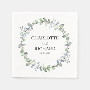 Serviette En Papier légende Eucalyptus Wreath Mariage personnalisé