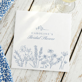 Serviette En Papier L'élégant shower de mariage à la pervenche bleue d