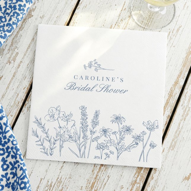 Serviette En Papier L'élégant shower de mariage à la pervenche bleue d (Créateur téléchargé)