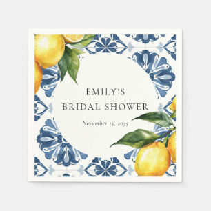 Serviette En Papier Lemon Citrus Positano Italian Fête de Mariage