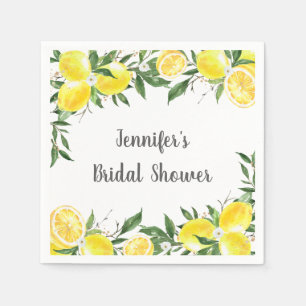 Serviette En Papier Lemon Greenery Gold Baby Shower de Mariage