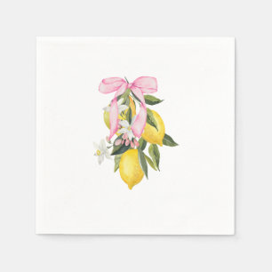 Serviette En Papier Lemon Pink Bow La Dolce Vita Baby Shower
