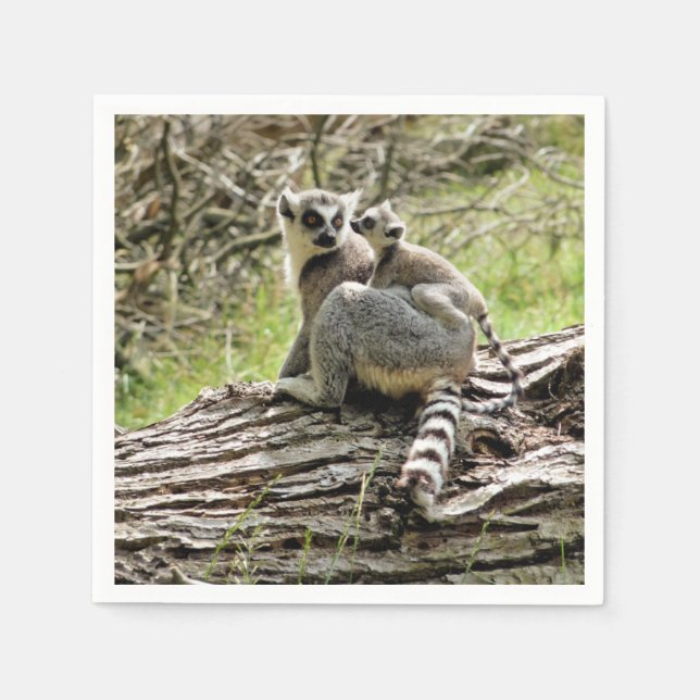 SERVIETTE EN PAPIER LEMUR À BORD (Devant)