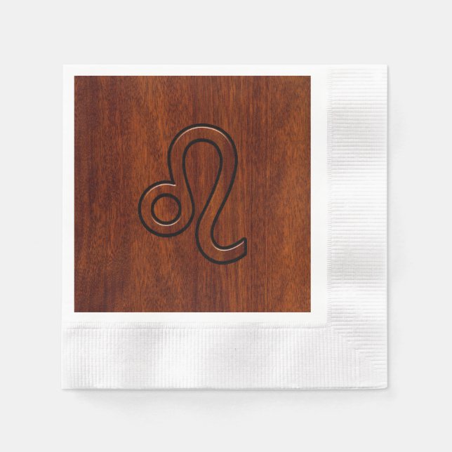 Serviette En Papier Leo Zodiac Connexion style bois acajou Brown (Devant)
