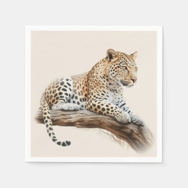 Serviette En Papier Leopard (Devant)
