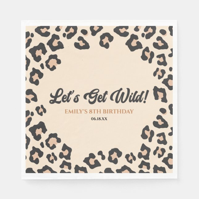 Serviette En Papier Leopard Cheetah Faisons le plein ! Fête d'annivers (Devant)