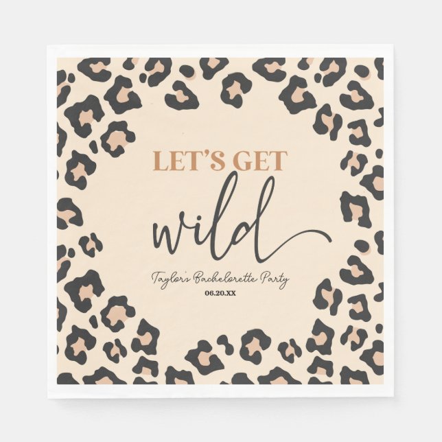 Serviette En Papier Leopard Cheetah Wild Bachelorette Week-end (Devant)