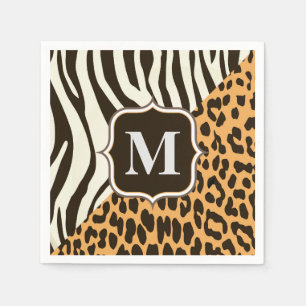 Serviette En Papier Leopard et Zebra