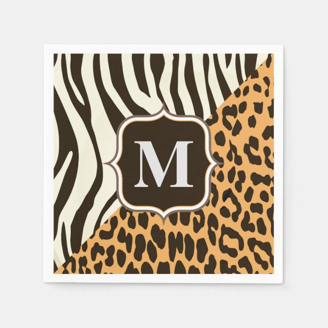 Serviette En Papier Leopard et Zebra (Devant)