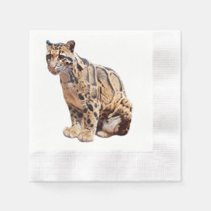Serviette En Papier léopard nébuleux photographie jungle grand félin a
