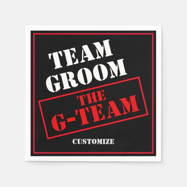 Serviette En Papier L'équipe du marié Team Groom (Devant)