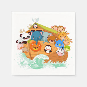 Serviette En Papier Les Animaux Sur Noahs Papier D'Art Napkins