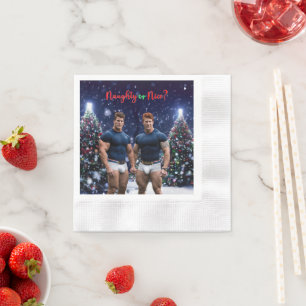 Serviette En Papier Les arbres de Noël lumineux de SlipperyJoe deux mu
