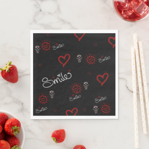 Serviette En Papier Les battements de coeur et le bonheur