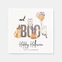 Les chats d'Halloween de mignonette Ghosts Citroui
