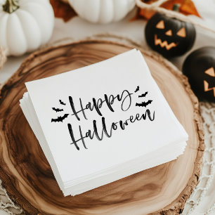 Serviette En Papier Les chauves-souris modernes Halloween heureux