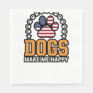 Serviette En Papier Les chiens me rendent heureux Chemise vintage à pa